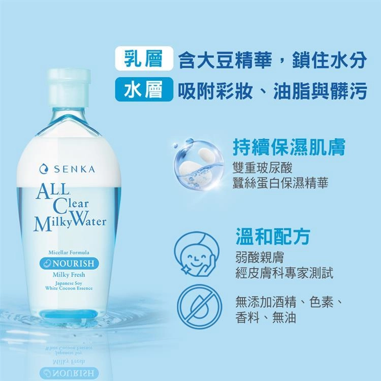 洗顏專科超微米雙層保濕卸妝水 (ALL CLEAR MILKY WATER) - 正面縮圖